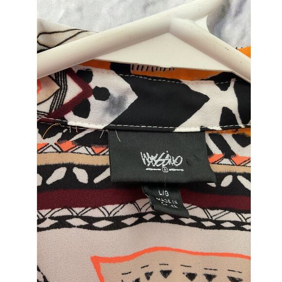 Mossimo Size Large Blouse Geometric Print Sleeveless - Picture 3 of 7